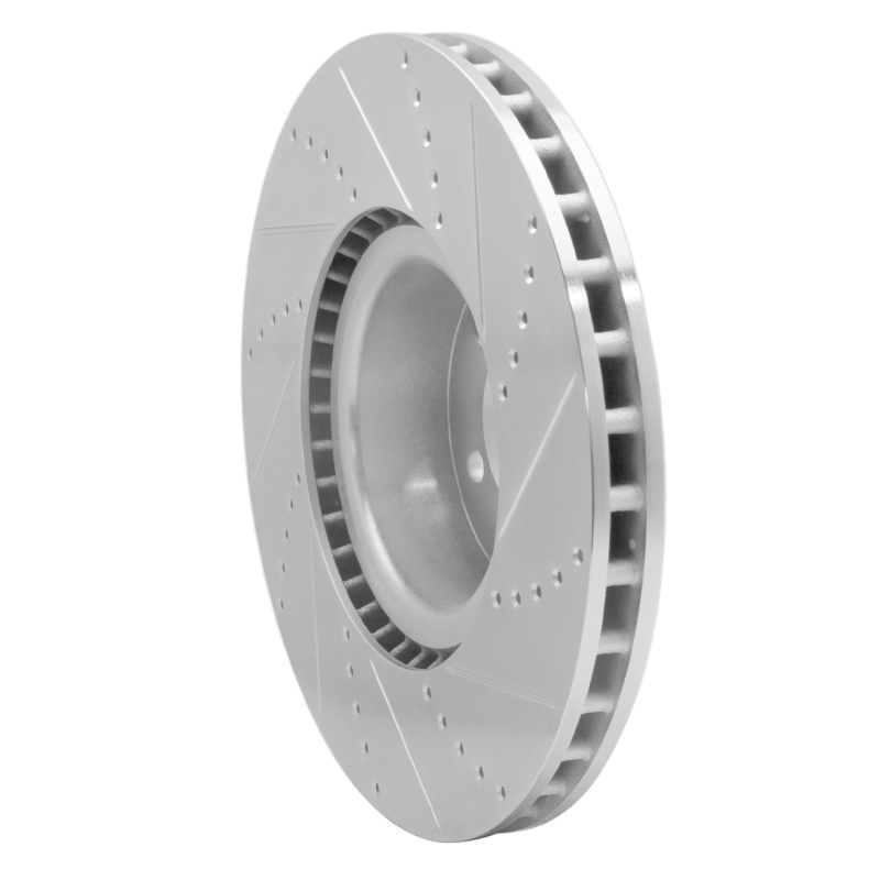 Land Rover Range Rover Brake Rotor (1) - Front Left - R1 Concepts - Drilled & Slotted - Silver - `10-`12